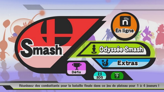 Menu de Super Smash Bros Wii U