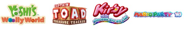 Captain Toad : Treasure Tracker, Yoshi's Wooly World, Mario Party 10 et Kirby et le pinceau arc-en-ciel