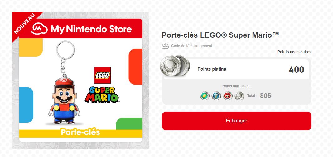 Récompenses VIP LEGO Super Mario : porte-clés Luigi, points