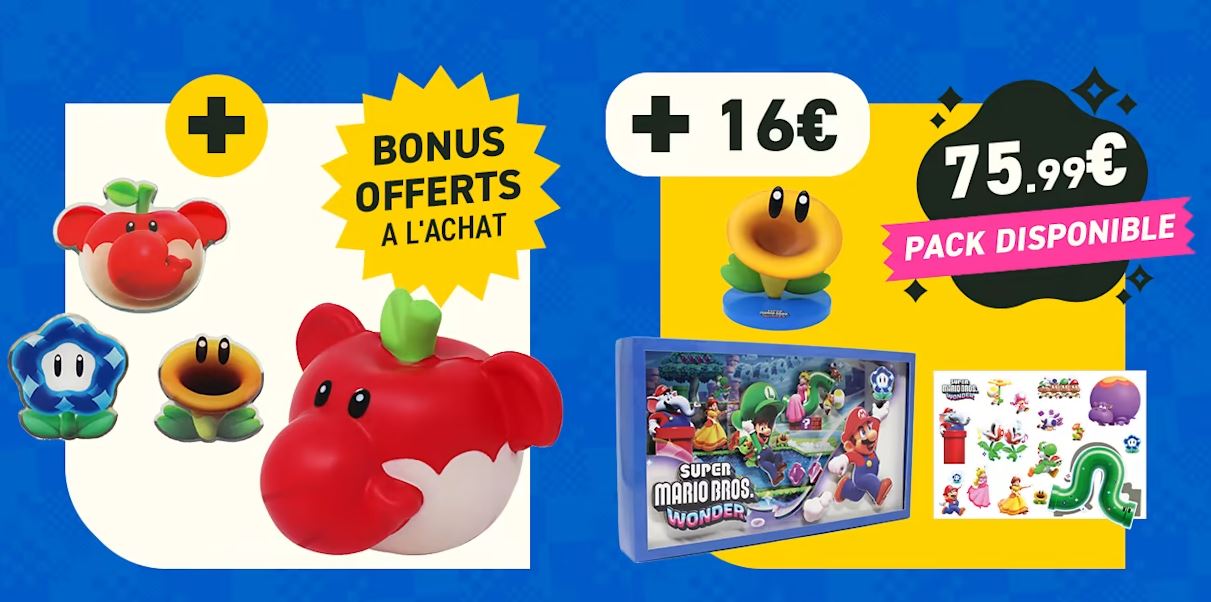 Super Mario Bros. Wonder : diorama, aimants, pin's, figurine... Aperçu des  goodies et des bonus de précommande - Nintendo Switch - Nintendo-Master