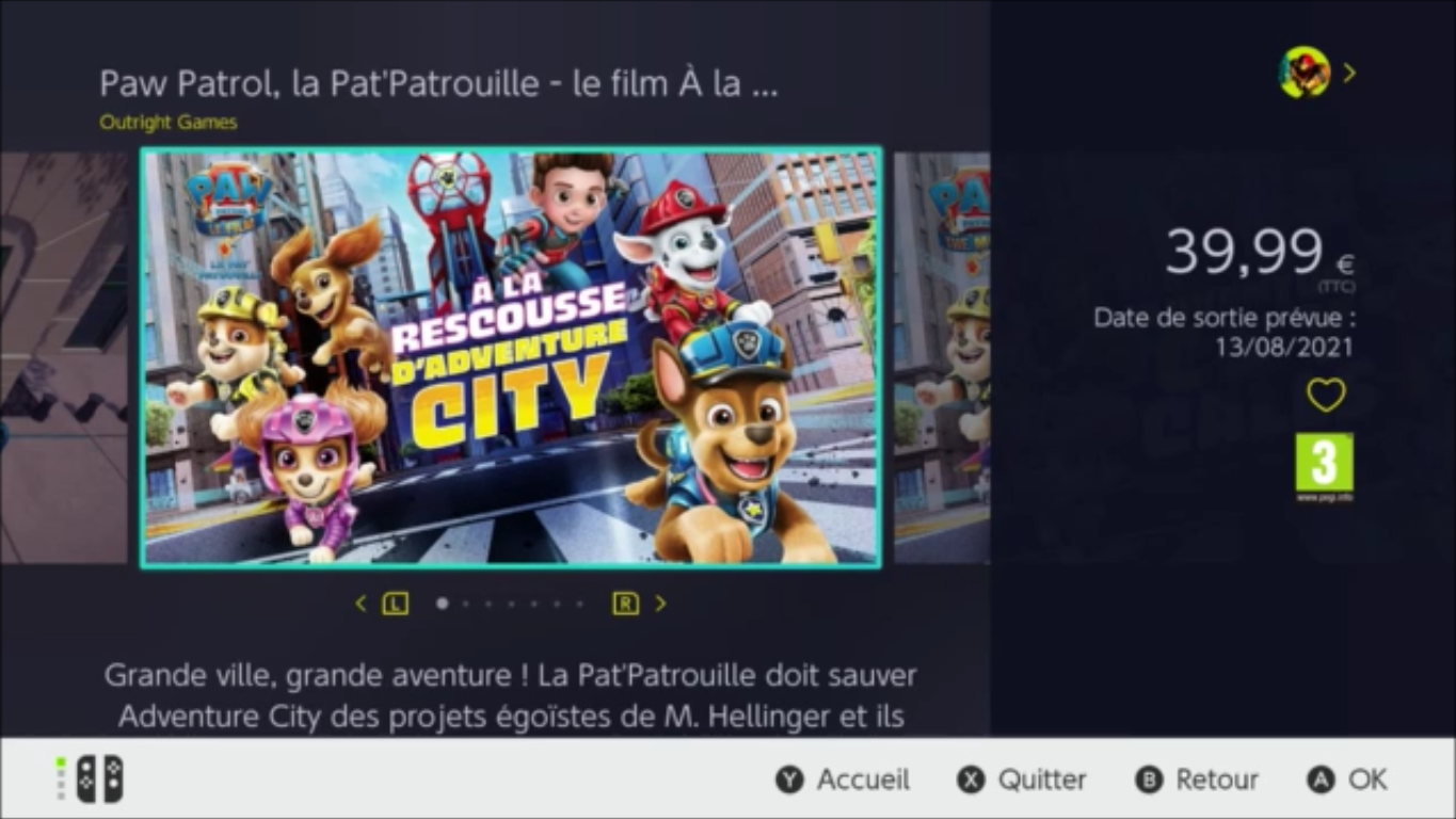 Paw Patrol, La Pat' Patrouille, le Film- À la Rescousse d'Adventure City  débarque sur Nintendo Switch - Nintendo Switch - Nintendo-Master