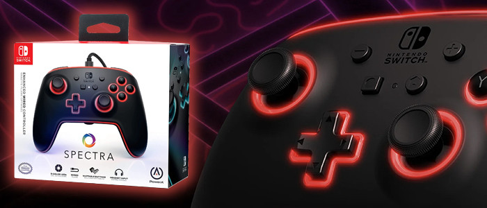 Manette filaire améliorée Spectra PowerA pour Nintendo Switch - Noir