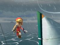 Link rouge dans la pluie