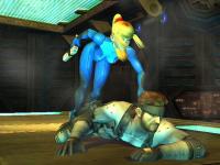 Samus sans armure et Snake 3