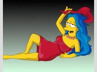 Marge en robe rouge