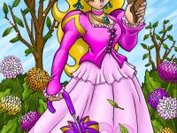 Peach et une glasse
