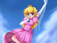Peach flotte dans les airs