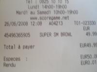 Ticket caisse SSBB