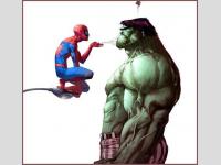 Spiderman face à Hulk