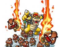Bowser et une armée de Goombas